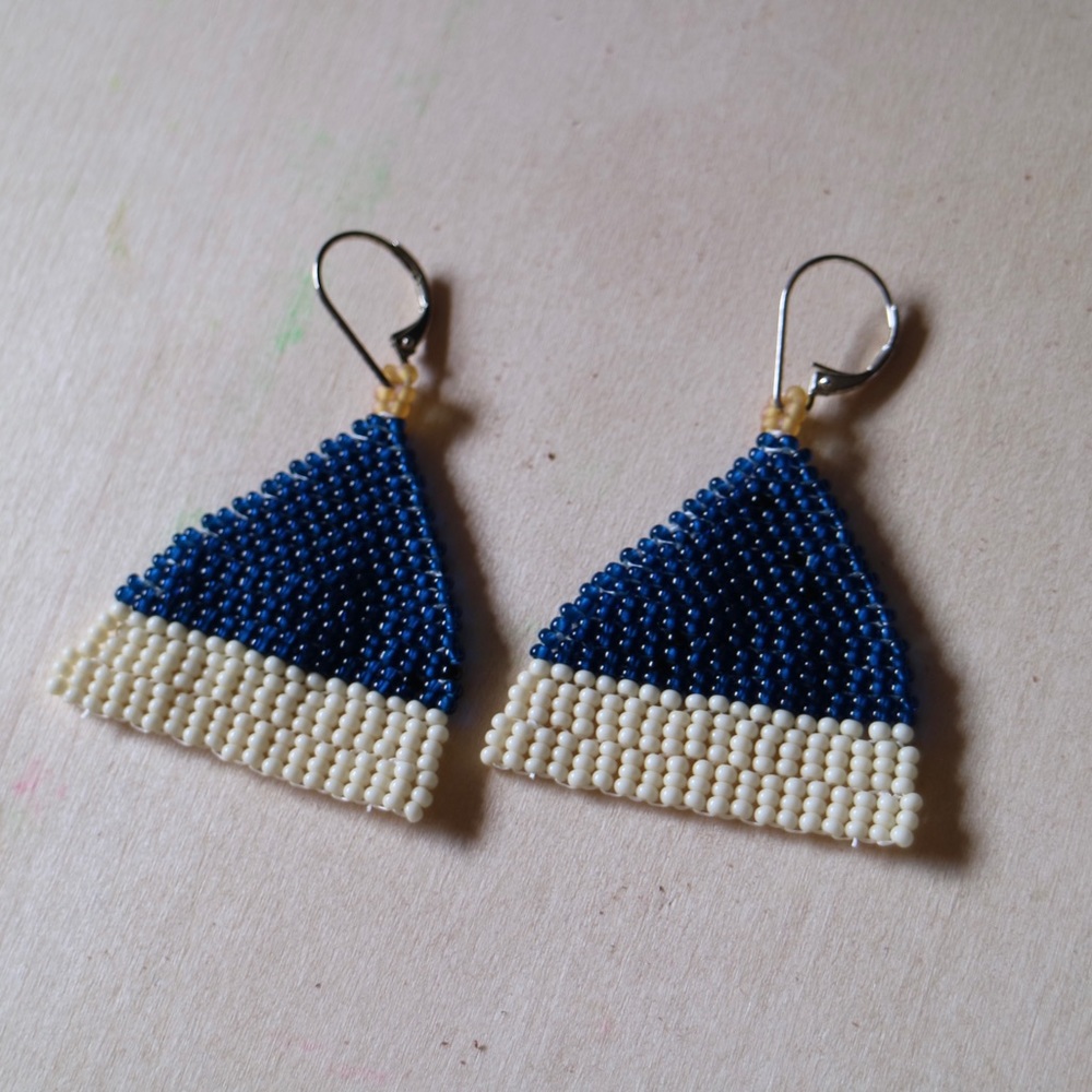 HANDMADE GLASS EARRINGS | Beehive Small Batch Handwoven Earrings in Moonbeam